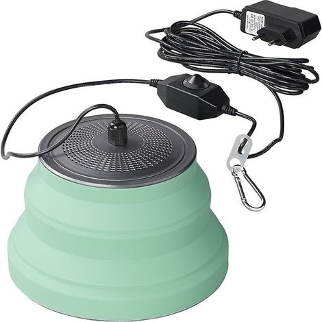 Hangende led lampe faltbar aus silikon grun 25cm