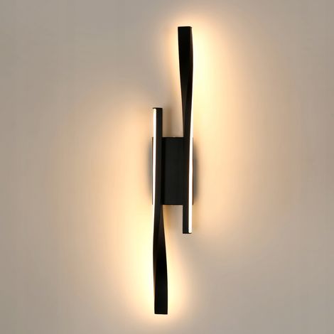 COMELY® Designer-Wandleuchte für den Innenbereich, 16 W, 1800 lm, moderne LED-Wandlampe in Schwarz, Acryl-Wandleuchte für Wohnzimmer, Schlafzimmer, Flur, Treppenhaus, Badezimmer, 3000 K Warmweiß [Ener