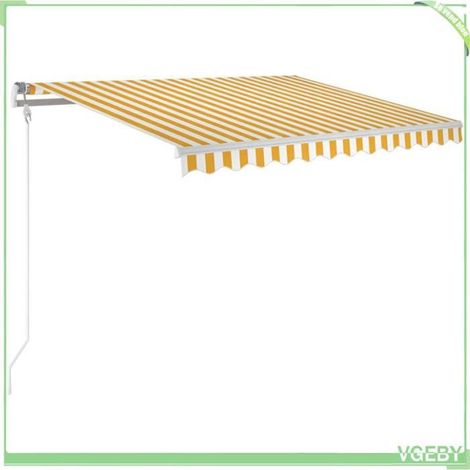 Auvent rétractable automatique - FAFEICY - 3068868 - 300x250 cm - Jaune/blanc - Télécommande incluse (1/5)