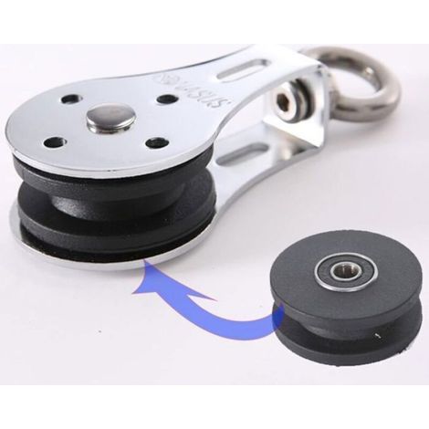 Poulie De Levage - Acier Inoxydable 304 - Rotation 360° - Charge Max 300 Kg - Diamètre Roue 50 Mm - Hauteur 125 Mm - Œillet 20 Mm - Unité (1/4)