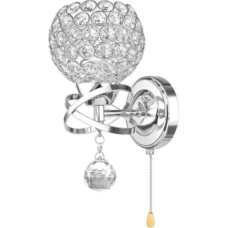 AGE Applique de Style Moderne, Applique Pendentif Cristal Chambre Allée Salon Applique Titulaire Prise E14 (Ampoule non Incluse) (1/5)