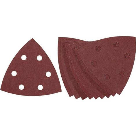 10 Feuilles abrasives velcro pour ponceuses delta velcro - 6 perforations - 93x93mm (1/3)