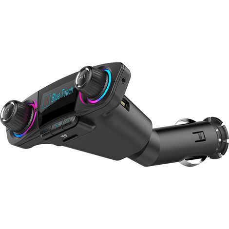 Bluetooth-FM-Transmitter mit zwei USB-Anschlüssen, Autoradioadapter, Freisprecheinrichtung, 2-Port-Ladegerät, MP3-Player, LED-Bildschirm, Smartphone-kompatibel. (1/5)