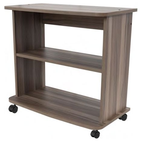 Carrello porta Tv noce castiglia 2 ripiani aperto Cm 75x40xh.71 - consegnato già montato