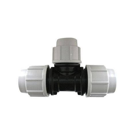 Tee  a   90° ridotta plasson per tubo polietilene diam. 25x20x25