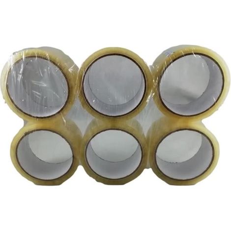 Rouleaux de ruban adhésif transparent 50m x 48mm - 6 pièces - PP + Acrylique