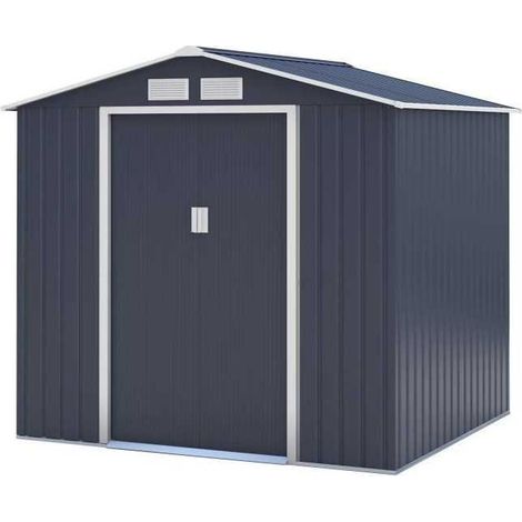 Archer Gartenhaus aus anthrazitgrauem Metall 4,07 m² (1/3)