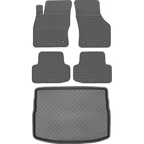 Ensemble de tapis de sol en caoutchouc pour Volkswagen Golf VII VAN (2012-2020) + tapis de coffre (1/5)