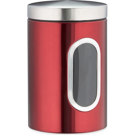 Barattolo di conservazione multifunzionale cucina ermetico con finestra 15 x 10 x 10 cm in metallo argentato 130008894