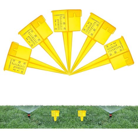 Pluviomètre Moniteur d'arrosage à Large Ouverture 5 Pièces Jauges de Pluie de Jardin Décoration de Pelouse pour Terrasse Cour Parterre de Fleurs Terrain de Golf Jardinier Agriculteur (1/5)