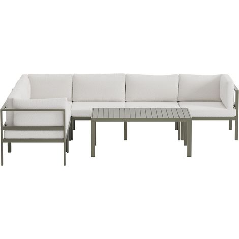 Copacabana Garten Lounge Ecksofa 3+3-Sitzer und Couchtisch braun. (1/3)