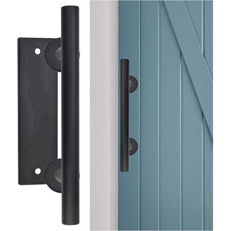 Poignee Porte en Acier Carbone 30cm Tube Rond Poignée de Porte Coulissante Antirouille Poignées de Porte de Grange Vintage Anti-corrosion pour Portes Caves à Vin Abris de Jardin Chambre (1/4)