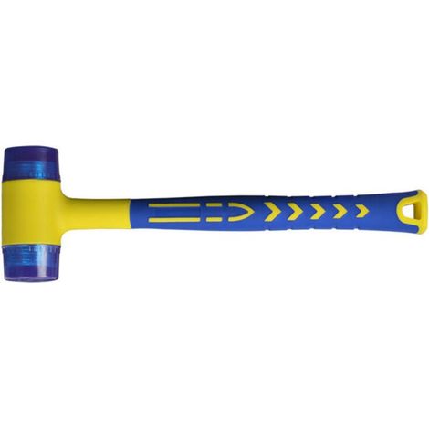 Marteau en caoutchouc, marteau en caoutchouc avec manche en fibre de verre antidérapant, avec double face souple (1/3)