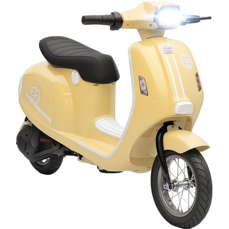 AIYAPLAY 24V Battery Powered Ride on Motorcycle with Manual Throttle, Beige
