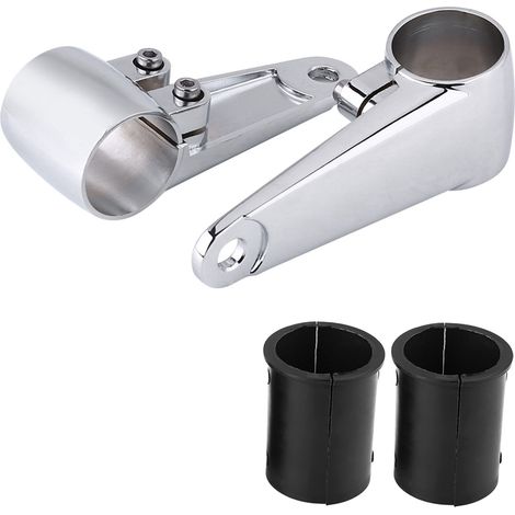 Soporte cromado para luz lateral de horquilla delantera de motocicleta, compatible con tubos de horquilla de 35 a 41 mm. (1/3)
