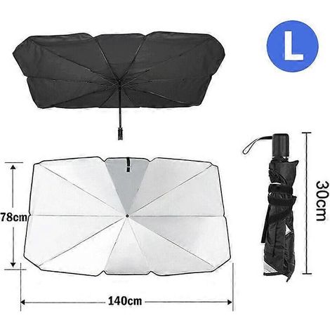 Pare-soleil de voiture, parasol, protection solaire pour pare-brise avant, accessoires de protection solaire intérieure, SilverGlue 140 cm (1/5)