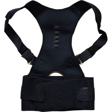 Cintura correttiva posturale, unisex, supporto lombare flessibile, correttore lombare - Taglia XL, nera (1/5)