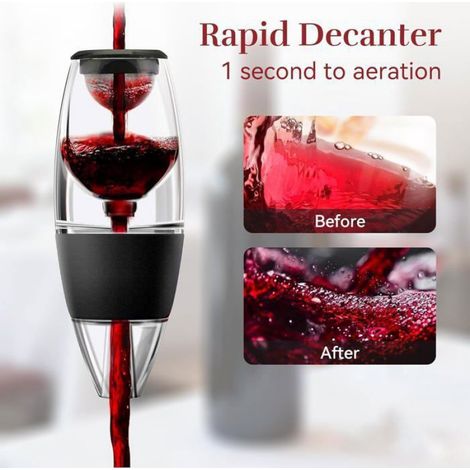 Aérateur Décanteur Vin - Filtre Acier Inoxydable - Base Stable - Pour Carafe - 1 Pièce (1/5)