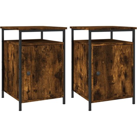 Maison Exclusive - Nachttische 2 Stk. Räuchereiche 40x42x60 cm Ho
