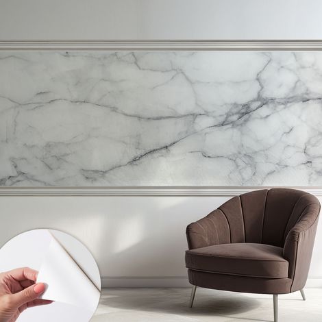 Papier peint autocollant avec imprimé pour cuisine facile à appliquer pour mur a motif Élégance marbrée 250x104 cm (1/5)