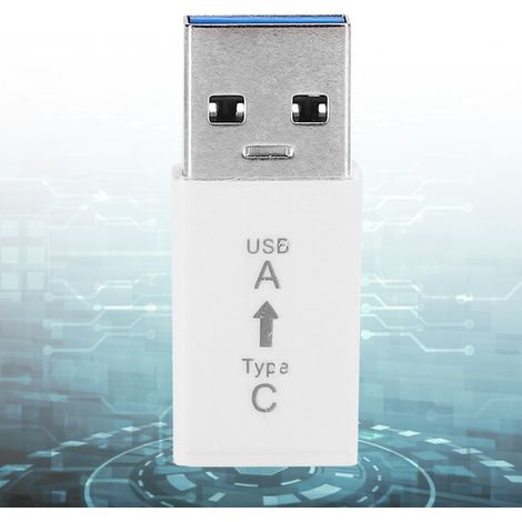 Adaptateur USB-C 3.0 Mâle vers Femelle, Convertisseur Universel Blanc - Lot de 3 Pièces