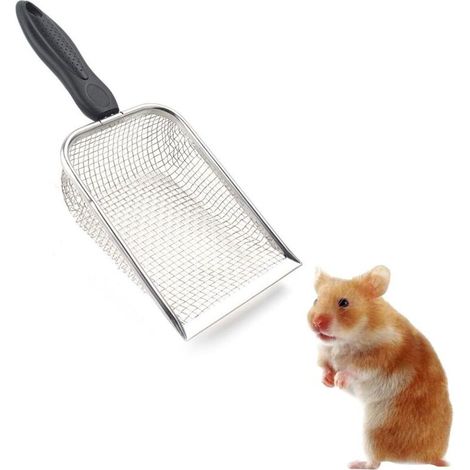 Pelle à litière pour hamster, filet de nettoyage des coins à trous fins, outil de nettoyage des déjections de hamster (1/4)