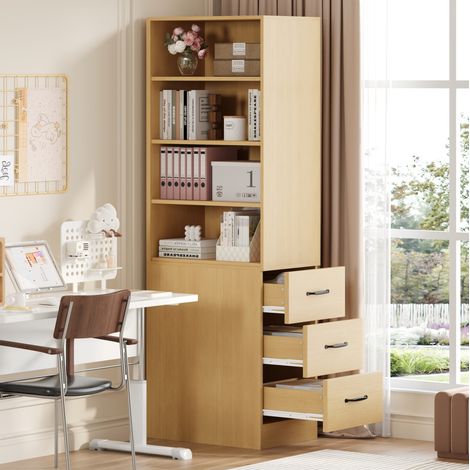 Mobile libreria con cassetti slim 60x38x180 cm OKMYHOME (1/5)