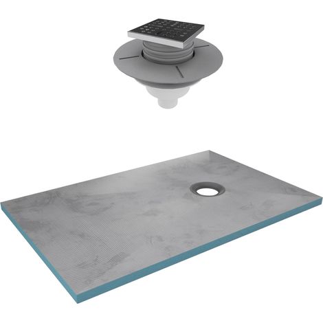 receveur de douche à carreler 140x90 cm avec bondes à sortie verticale - grille inox (1/4)