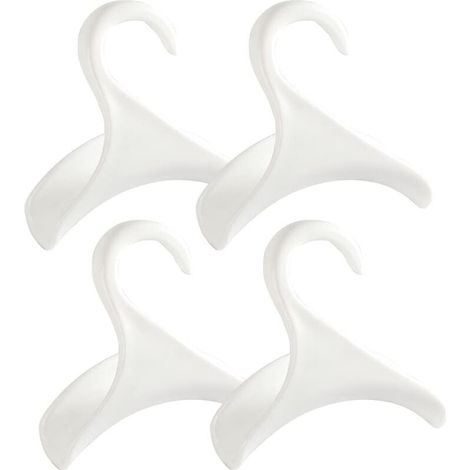 Lot de 4 crochets pour sac à main, blancs, pour suspendre un sac à main, organiseur de rangement - au-dessus du placard, tringle pour ranger et organiser les sacs - sacs à dos - cartables - (1/4)