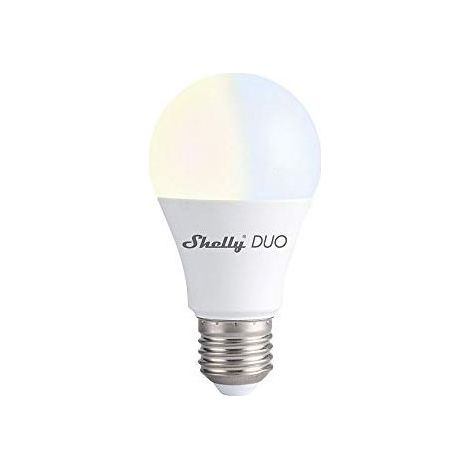 Shelly DUO E27 Lampadina LED Smart Wi-Fi a Controllo vocale, Compatibile con Alexa e Google Home, Dimmerabile, 800lmn di intensità Luminosa, Attacco E27 (1/4)