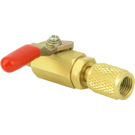 1/4 Zoll gerades manuelles Absperrventil aus Messing für Kälteanlagen R410A/R134A/R12 (rot) (1/5)