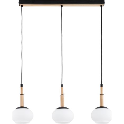 Suspension scandinave noir/blanc bois 3xE14 Alfa CERES (1/2)