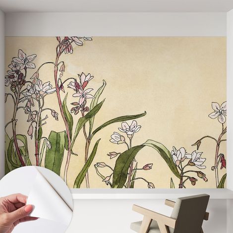Fotomurale adesivo - parete decorativa - decorazione casa - stile moderno parete - Eleganza floreale 152x104 cm (1/5)