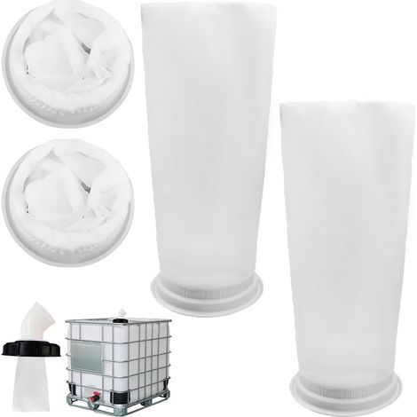 4 Pièces Filtre IBC en Nylon pour Produits Chimiques, Traitement de l'eau Filtres de Couvercle IBC en Maille Réutilisable, 200 Mesh Lavable Filtre Eau de Pluie Nylon (1/5)