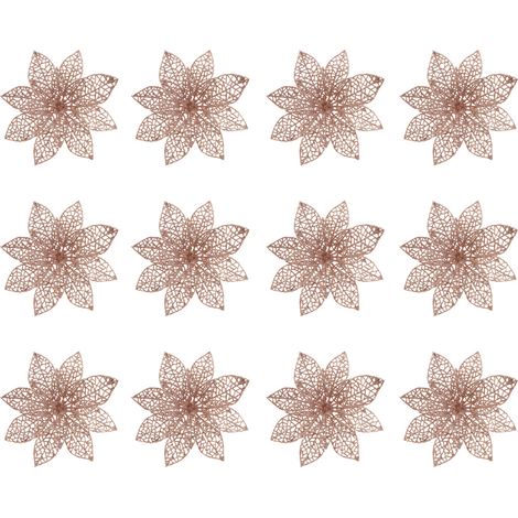 Décoration de sapin de Noël et de Nouvel An pour la maison et l'extérieur, ornements de fleurs artificielles.