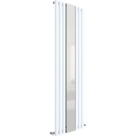 Balterley Pattingham Vertical Single Panel Radiator with Mirror, 1800mm x 499mm - Gloss White