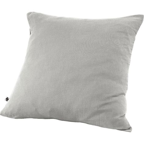 Taie d'oreiller Gaze de coton 60 x 60 cm GAIA coloris Gris Nuage