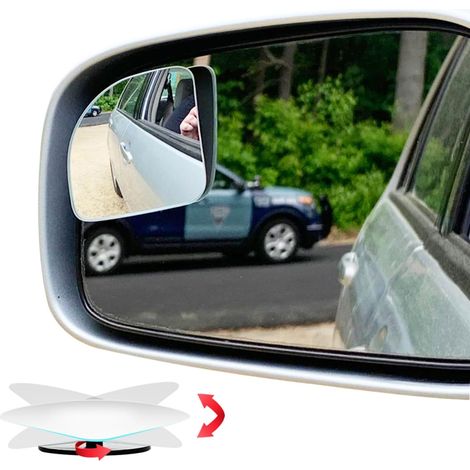 2er-Pack Toter-Winkel-Spiegel, fächerförmige Auto-Zusatzspiegel, Größe 61 × 51 mm, hochklares, selbstklebendes Glas, spurlos entfernbar, für bessere Sicht beim Parken und Fahren (1/5)
