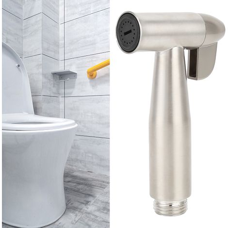 Ensemble de douchette pour bain de siège portable G1/2, ensemble de douchette pour bain de siège portable en acier inoxydable, pommeau de douche autonettoyant pour toilettes, sans perçage requis (1/5)
