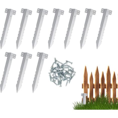 Kindfiber OÜ-Équerres d'angle pour potagers surélevés, lot de 10 traverses métalliques, poteaux renforcés pour pelouses, fermes et usage extérieur (1/5)