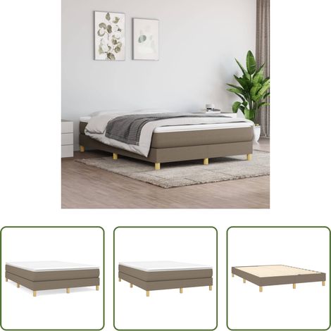 Boxspringbettgestell -  Boxspringbettgestell Taupe 140x200 cm Stoff (1/5)