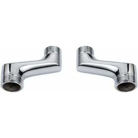 Codo de latón para ducha, reductor de ángulo, brazo giratorio ajustable para montaje en pared, 1/2" 3/4", cromado-KZQ