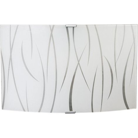 Applique 1xE27 Montatura Argento Vetro Lastra Bianco E-Energy Simone (1/3)