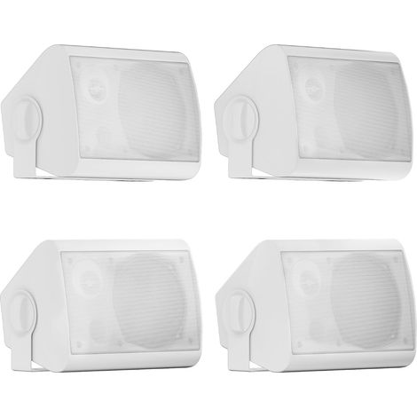 5.25 Inch Waterproof Outdoor Passive Speaker Wired 600 Watt Outdoor Speakers for Indoor- Outdoor Patio (White 4 Speaker) (1/5)