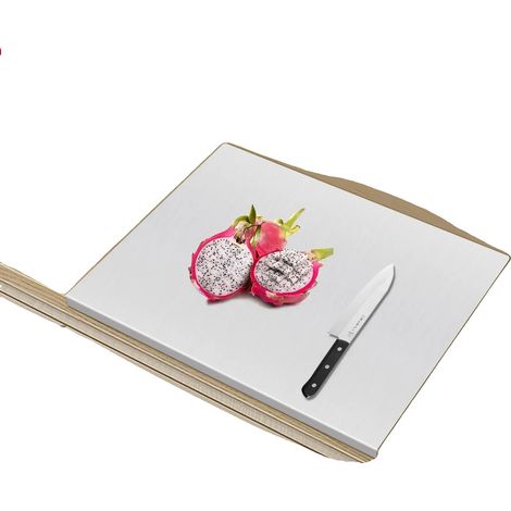 Tagliere in acciaio inox, 50 x 70 cm, bordo antiscivolo, angoli arrotondati, multiuso (1/5)