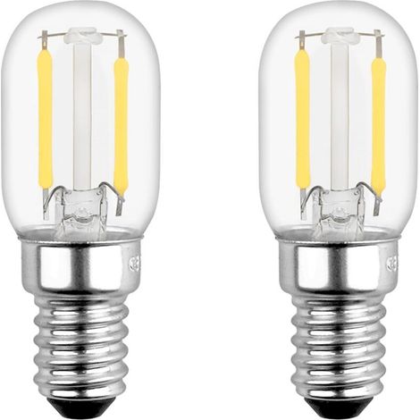 T22 Ampoule LED,E14 2W Ampoule LEDÉquivalent 15W E14 Incandescent, Blanc Chaud 2700K, Petit LED pour Frigo/Lampe de Sel/Veilleuse Enfants, lot de 2