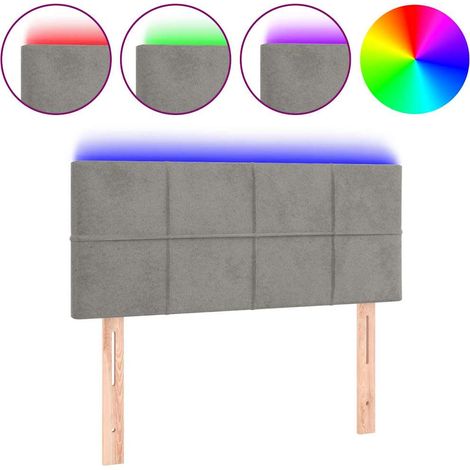 Maison Exclusive - Cabecero con LED de terciopelo gris claro 90x5 (1/5)