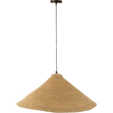 Lampe Suspension en Jonc "Cône" 82cm Naturel (1/4)