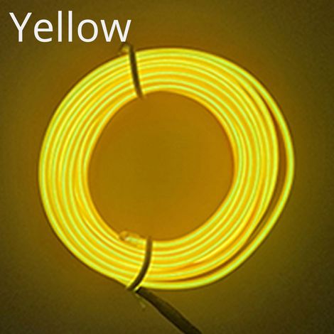 (Clé USB 3M - Jaune) Lampe d'ambiance intérieure de voiture, éclairage de porte d'accueil, bande LED, câble, tube, USB, néon pour plaque allume-cigare, éclairage pour véhicule 12 V (1/4)