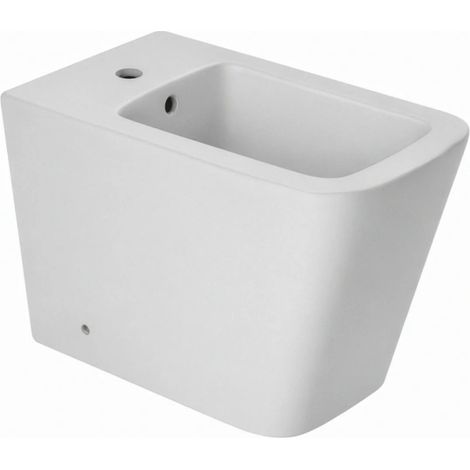 Bidet a terra, filo parete serie Pluma, ceramica bianca opaca BARBOTTINA